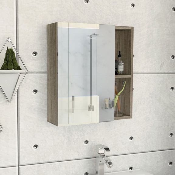 Pine - structured | Five - shelf medicine cabinet | RV medicine storage