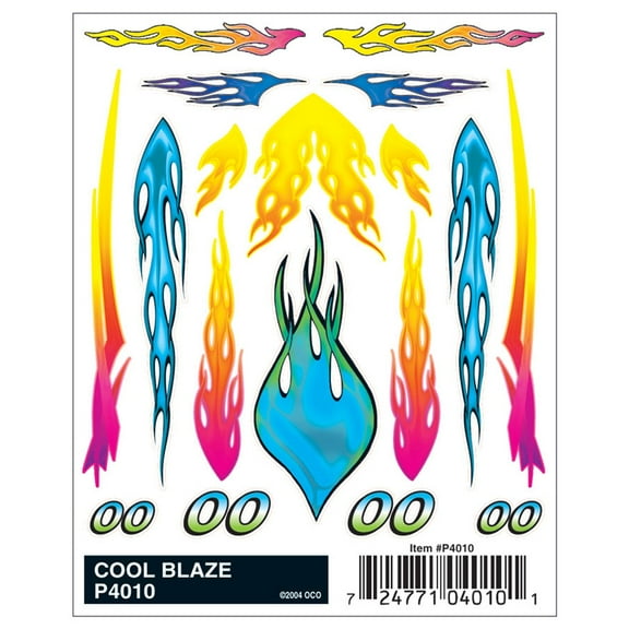 PineCar Dry Transfer Decal For Pinewood Derby Cars: Cool Baze, 4 x 5 in