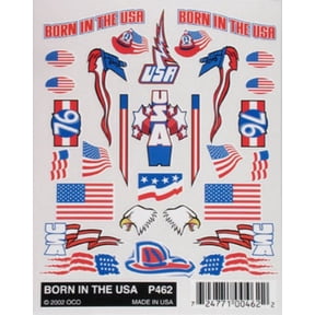 Pinecar 462 Stick-On Decals Born in the USA