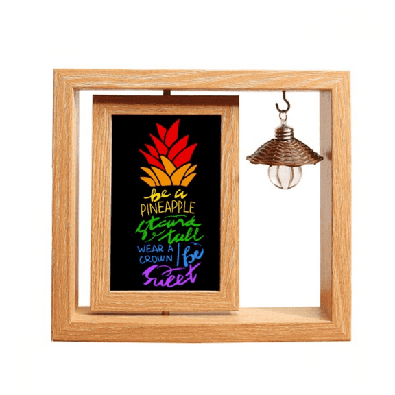PineFruit LGBT Rainbow Flag Quote Wooden Rotating Picture Photo Frame 4x6