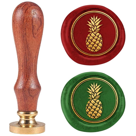 Pineapple 1" Wax Seal Stamp Retro Sealing Stamps Removable Brass Head Seal Stamp with Wooden Handle Sealing Wax