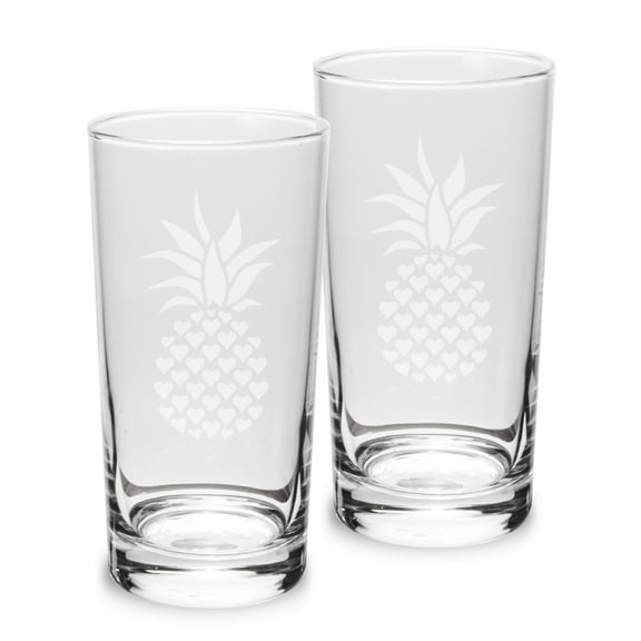 Pineapple 10 oz Classic High Ball Glass - Set of 2