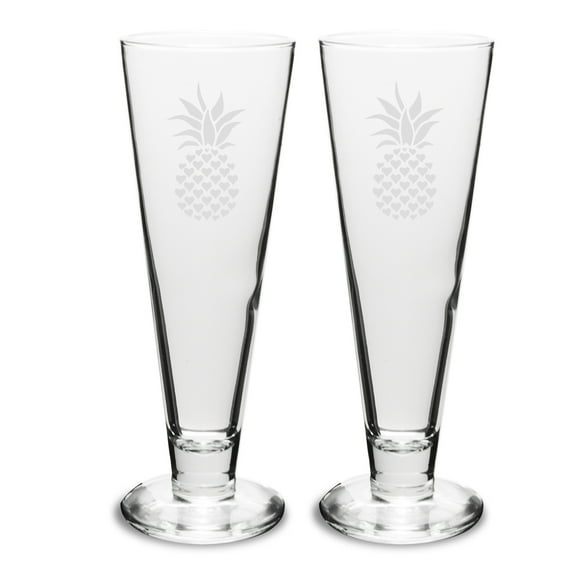 Pineapple 16 oz Classic Beer Pilsner -Set of 2