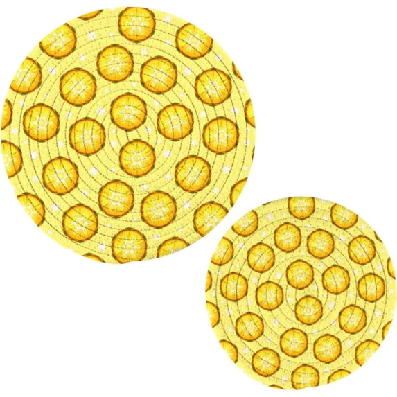 Pineapple 2 Pack Pot Holders Trivets, Heat Resistant Hot Pads for Kitchen Table Decoration Trivets for Hot Dishes/Pot/Bowl/Teapot/Hot Pot Holders, 7" + 9.45"
