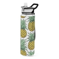 Pineapple 32oz Water Bottles with Straw Tritan Leakproof Sports Bottle BPA Free Clear for Fitness Gym Swimming Cycling