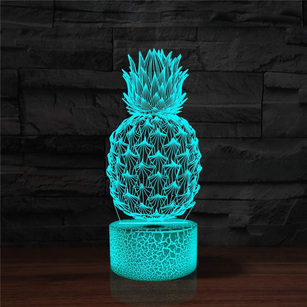 3D Ananas Lampe LED Fruit Cadeau Idée Enfant Chambre 3D Illusion