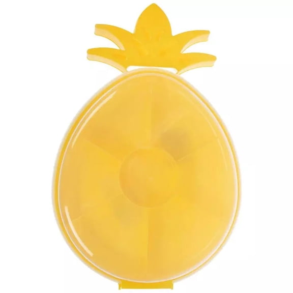 Pineapple 6 Sectioned Plastic Serving Tray with Lid, 18.5" x 12.25" x 2.75"