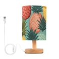thumbnail image 1 of Pineapple Abstract Bedside Table Lamp LED Warm Lights with USB Charging Port Retro Cylinder Desk Lamps, 1 of 7