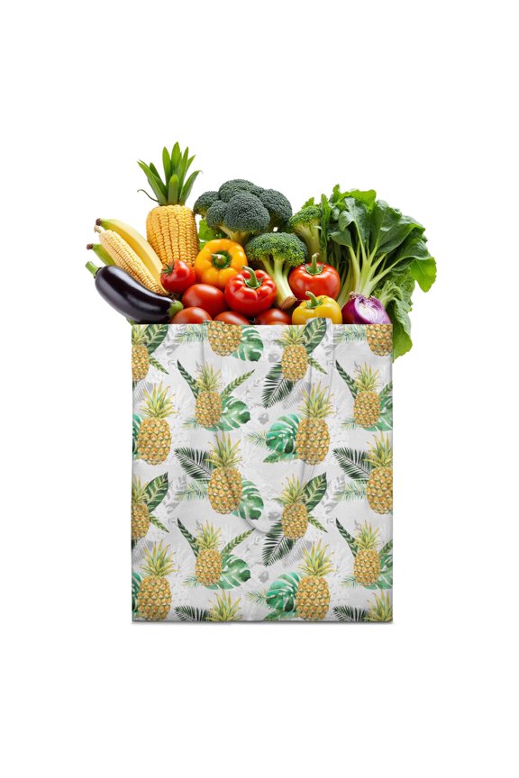 Pineapple Aesthetic Foldable Tote - Eco-Friendly Shopping Bag with Reinforced Stitching