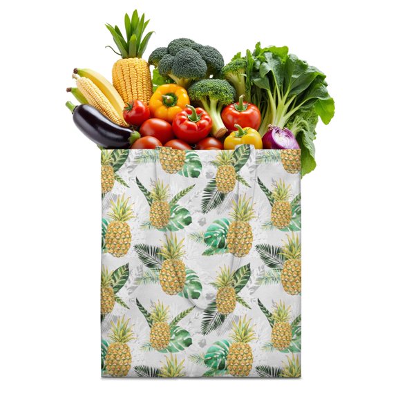 Pineapple Aesthetic Foldable Tote - Eco-Friendly Shopping Bag with Reinforced Stitching