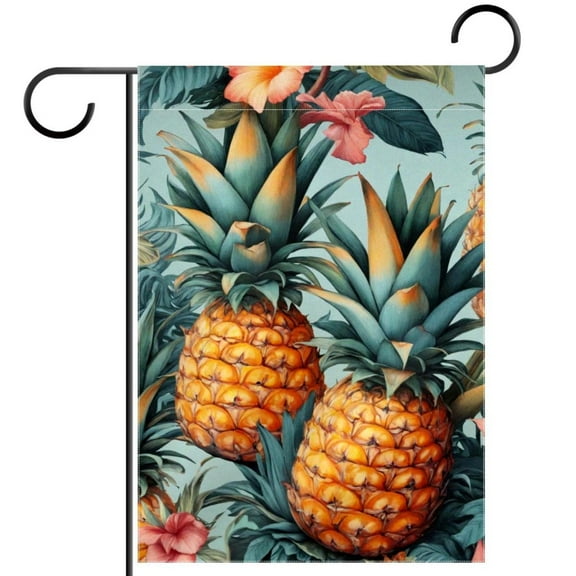Pineapple Aesthetic Pattern Welcome Garden Flags, 12 x 18 Inch Double Sided Outdoor Yard Flags Waterproof For Home Outside Patio Lawn Porch