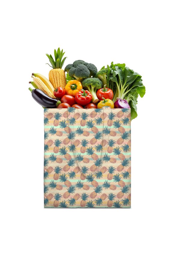Pineapple Aesthetic Shopping Bag - Foldable Spacious Fabric Tote for Urban Commuters