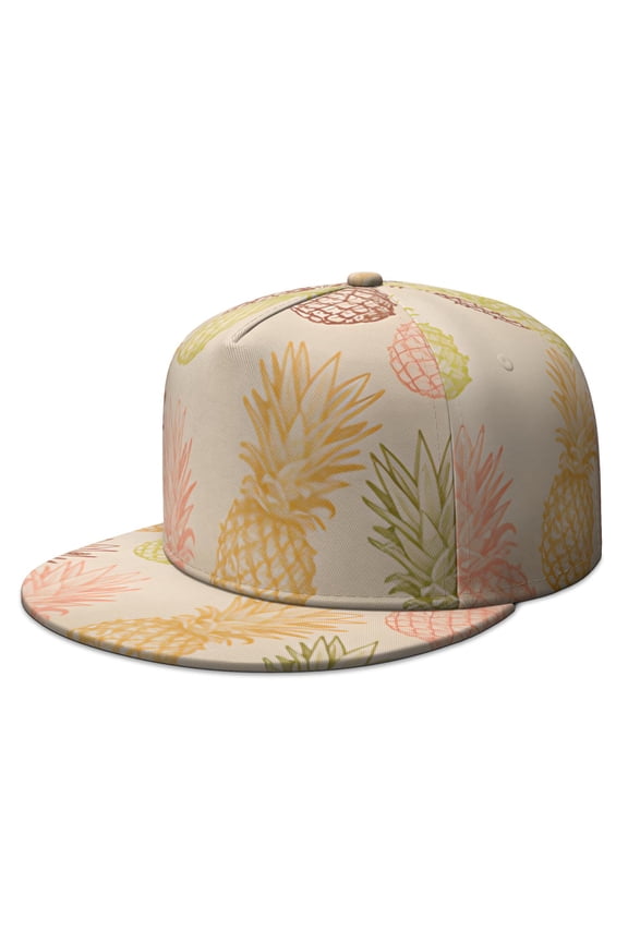 Pineapple Aesthetic Snapback - Golden Pineapple & Sunshine Design Adjustable Summer Cap