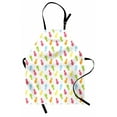 thumbnail image 1 of Pineapple Apron Fresh Tropical Fruits Hand Drawn Hawaii Foliage on Colorful Triangles Background, Unisex Kitchen Bib Apron with Adjustable Neck for Cooking Baking Gardening, Multicolor, by Ambesonne, 1 of 3