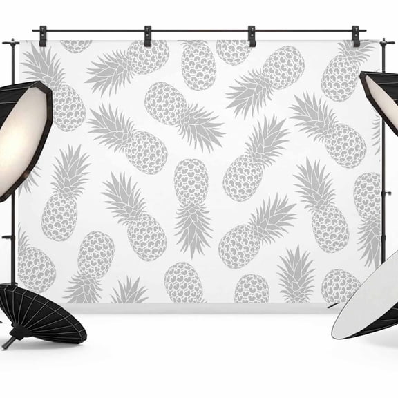 Pineapple Art Photography Backdrop 7x5FT, Vintage Fruit Modern Grey Texture Photo Backdrops, Background for Photography Studio Photo Studio Background, Back Drop for Photoshoot