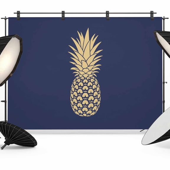 Pineapple Art Photography Backdrop 7x5FT, Vintage Yellow Fruit Blue Modern Texture Photo Backdrops, Background for Photography Studio Photo Studio Background, Back Drop for Photoshoot
