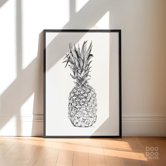 Pineapple Art Print Tropical Decor Sketch Gift For Friend Botanical Kitchen Picture Scandi Boho Decor Gallery Wall