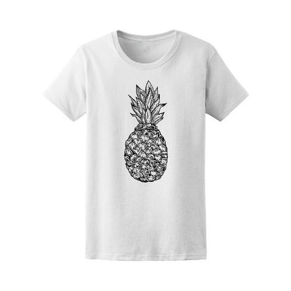 Pineapple B&w Hand Drawn T-Shirt Men -Image by Shutterstock, Male 4X-Large