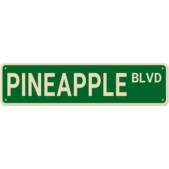 Pineapple Blvd Funny Vintage Retro Tin Sign - - 4x16Inch - Kitchen, Bedroom, Garden, Wall, Home Decor