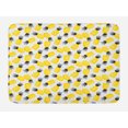 thumbnail image 1 of Pineapple Bath Mat, Star Patterned Arrangement of Exotic Fruits with Greyscale Leaves, Non-Slip Plush Mat Bathroom Kitchen Laundry Room Decor, 29.5 X 17.5 Inches, Black Grey and Yellow, Ambesonne, 1 of 2