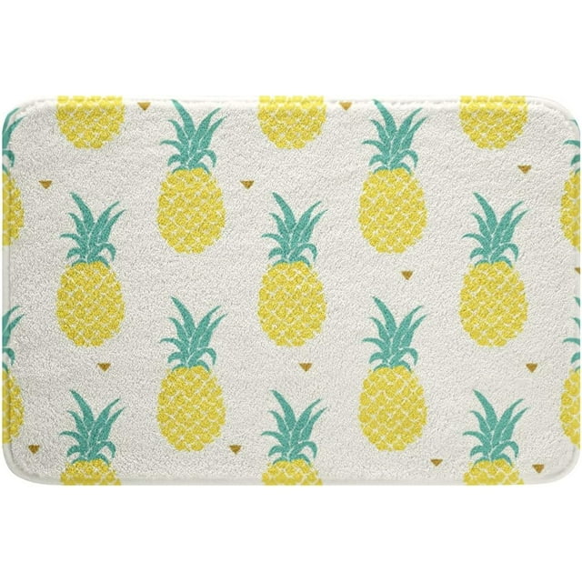 Pineapple Bathroom Rugs Tropical Fruit Print Bath Rugs for Shower Tub Fresh Pineapple Pattern