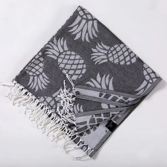 Pineapple Beach Towels - 100% Cotton Soft Quick-Dry Towel - 8 Colors Available - Black