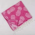 thumbnail image 1 of Pineapple Beach Towels - 100% Cotton Soft Quick-Dry Towel - 8 Colors Available - Fuchsia, 1 of 7