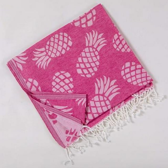 Pineapple Beach Towels - 100% Cotton Soft Quick-Dry Towel - 8 Colors Available - Fuchsia