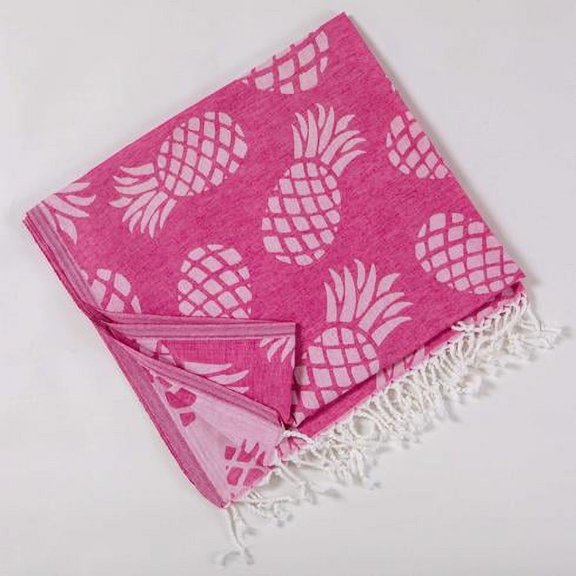 Pineapple Beach Towels - 100% Cotton Soft Quick-Dry Towel - 8 Colors Available - Fuchsia