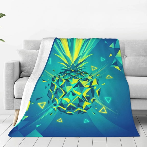 Pineapple Blanket, Bedding Bedroom Living Room Bed Sofa, Birthday Christmas Halloween 50x40
