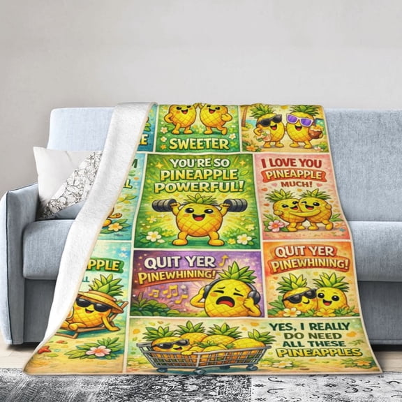 Pineapple Blanket Gift Cozy Soft Blanket for Pineapple Lovers Tropical Home Decor Perfect for Fun Gifts 50x40