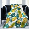 thumbnail image 1 of Pineapple Blanket Ultra Plush All Season Lightweight Cozy Flannel Throw Blanket for Bed Chair Car Sofa Couch Bedroom 80"x60", 1 of 6