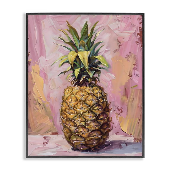 Stupell Industries Pineapple Bliss over Pink Black Framed Giclee Art, design by LSR Design Studio