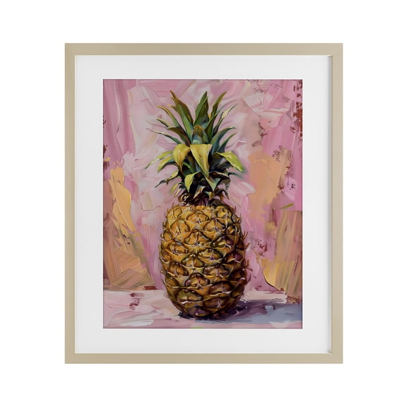 Stupell Industries Pineapple Bliss over Pink Birch Framed Print Under Glass, design by LSR Design Studio