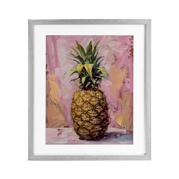 Stupell Industries Pineapple Bliss over Pink Gray Framed Print Under Glass, design by LSR Design Studio