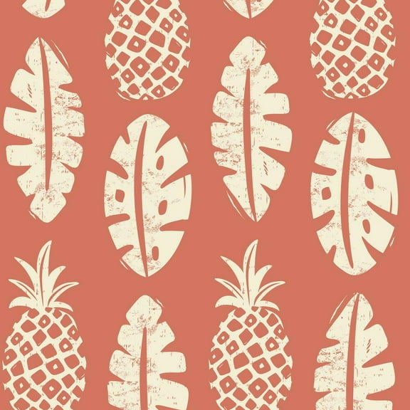 Pineapple Block Print Peel and Stick Wallpaper