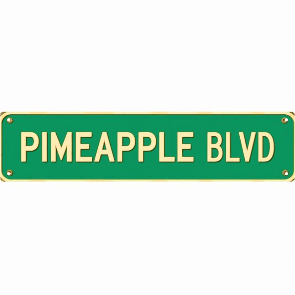 Pineapple Boulevard Sign 16*4 Inches "PINEAPPLE BLVD" Tropical Kitchen Decor