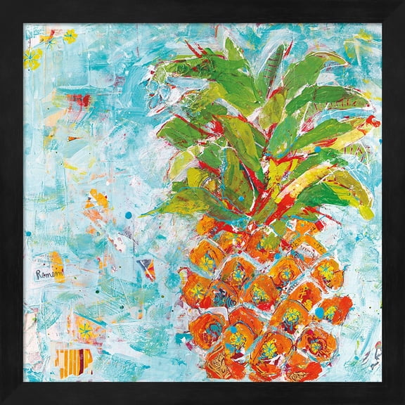 Pineapple Bright by Kellie Day, Framed Wall Art, 13.25W x 13.25H