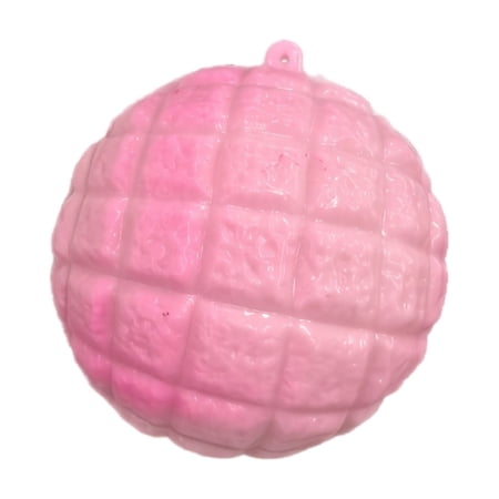 Pineapple Bun Crunchy Squishy Toy, Pink Grid Style Stress Ball with Hanging Loop, Slow Rising Fidget Toy, Stress Relief Sensory Toy for Kids Adults, Party Favor Gift