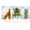 thumbnail image 1 of Pineapple Canvas Wall Art Hawaiian Tropical Palm Tree Artwork Prints Surfboard Pictures for Bathroom Kitchen Living Room Home Decor, 1 of 5