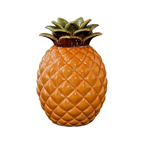 Pineapple Ceramic Tea Canister Airtight Lid Fresh Storage Jar for Kitchen Decor