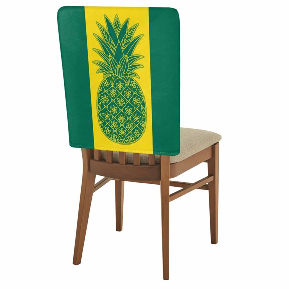 Pineapple Chair Covers Set of 8 Summer Beach Chair Back Covers Stretch Removable Washable Slipcovers Protector for Dining Room Kitchen Party Decor