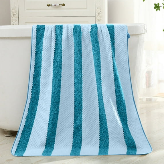 Pineapple Check Striped Bath Towel | Soft Velvet Fleece | Absorbent Hair & Body Towel | 35x75cm (13.8x29.5in) | Multi-Purpose for Gym, Travel, Beach