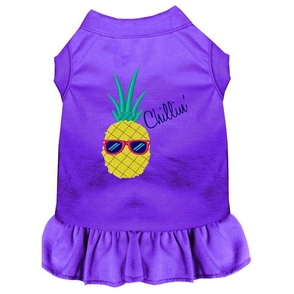 Pineapple Chillin Embroidered Dog Dress
