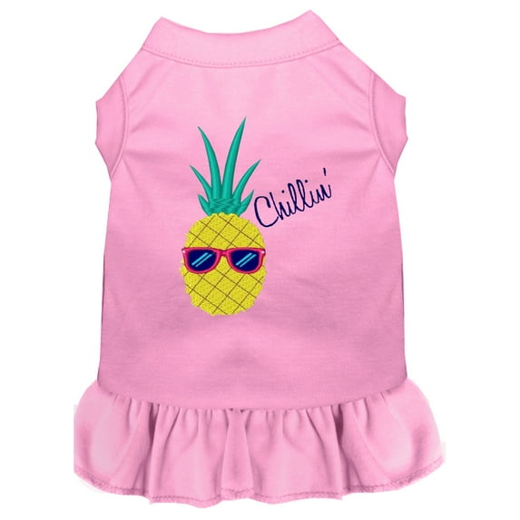 Pineapple Chillin Embroidered Dog Dress