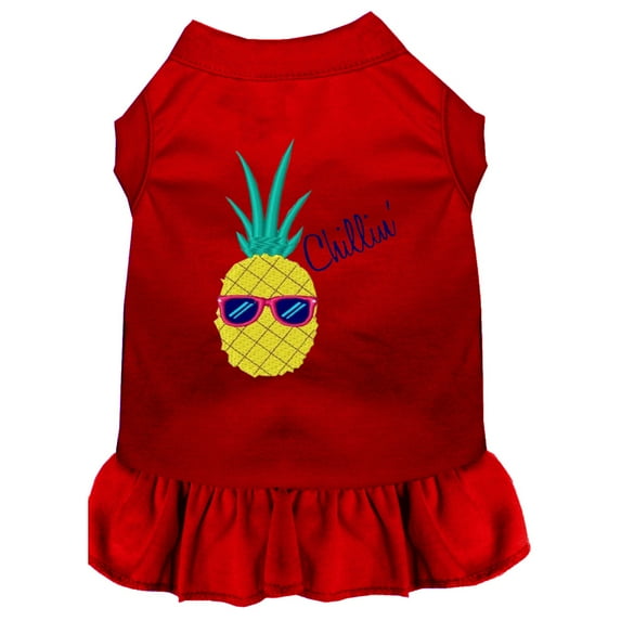 Pineapple Chillin Embroidered Dog Dress