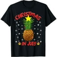 thumbnail image 1 of Pineapple Christmas Tree Christmas In July Summer Vacation T-Shirt TShirt, 1 of 4