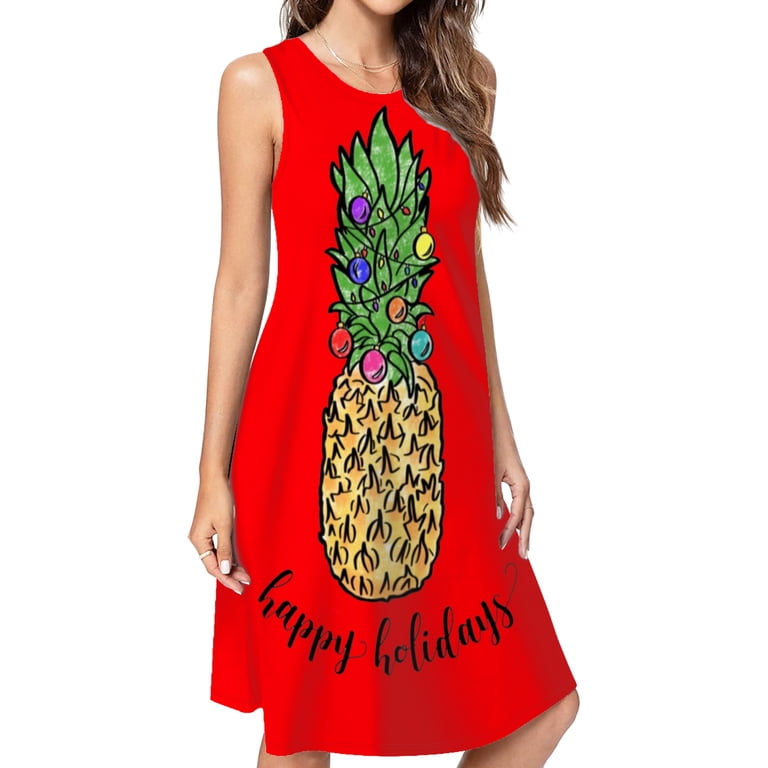 christmas party dresses ladies Womens Midi Long Sleeve Fur Trim Dresses Mrs Santa Costume Fancy Cosplay Outfits Dress Red : Clothing, Shoes & Jewelry Pineapple Christmas Tree Dress Elegant