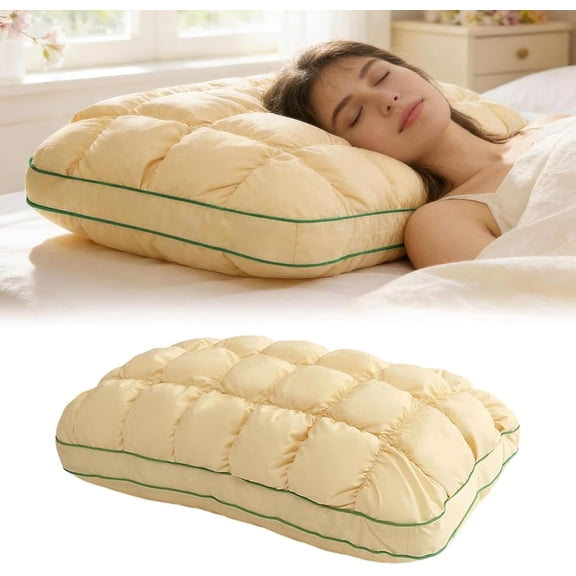 Pineapple Cloud-Like Pillow, Soft Down Alternative Bed Pillow with Balanced Support, Plush and Fluffy Sleeping Cushion for Back and Side Sleepers