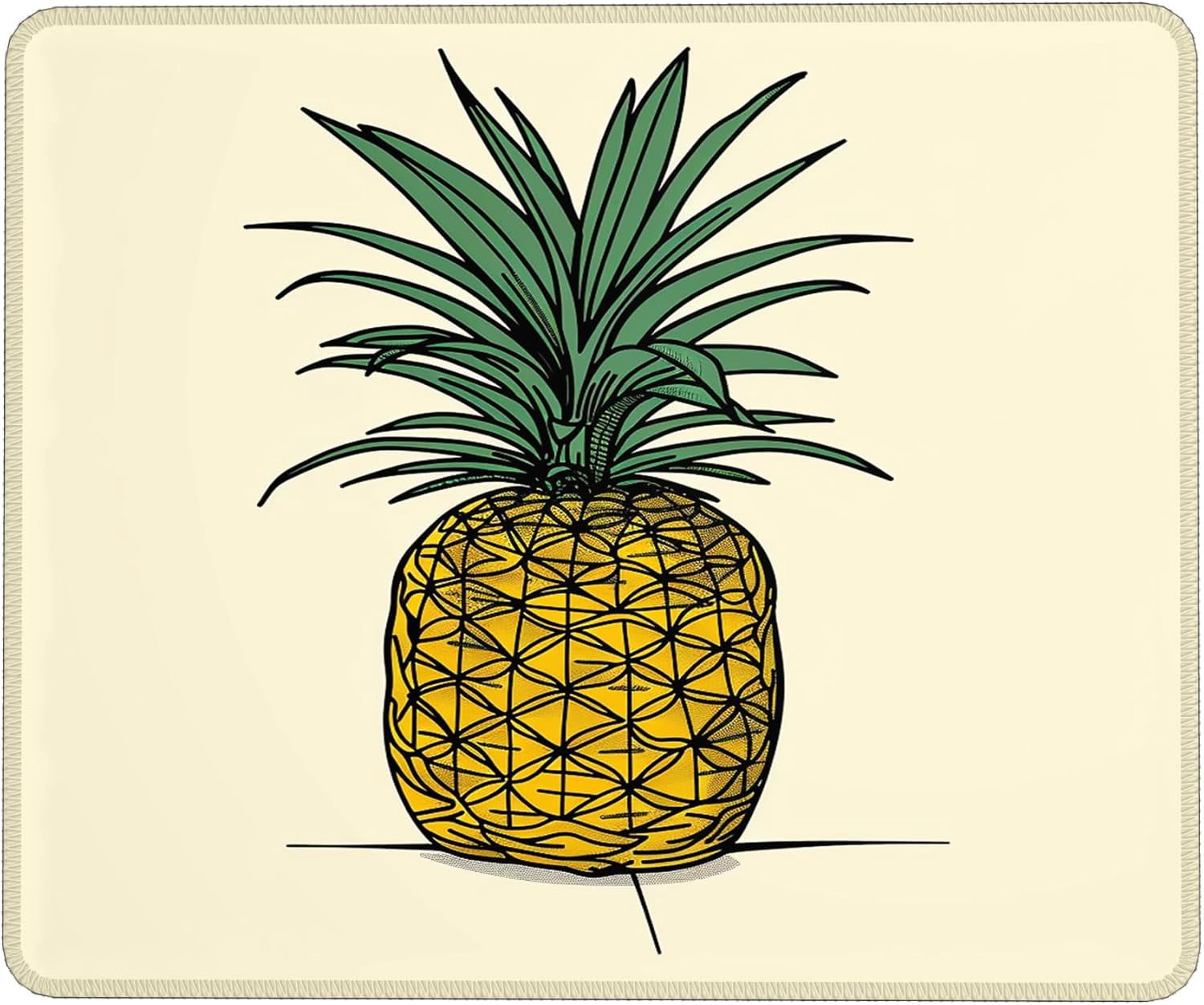 Wipeable Mouse Pineapple Computer Mouse Pad Tropical Fruit Modern Cartoon Abstract ...